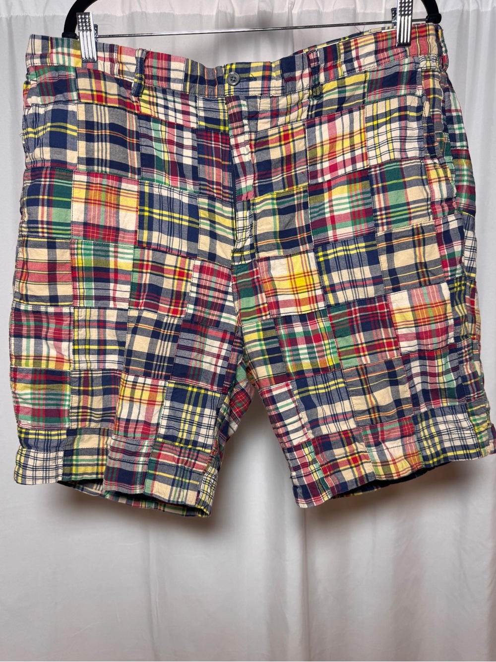 Men's Multicolor Patchwork Plaid Shorts